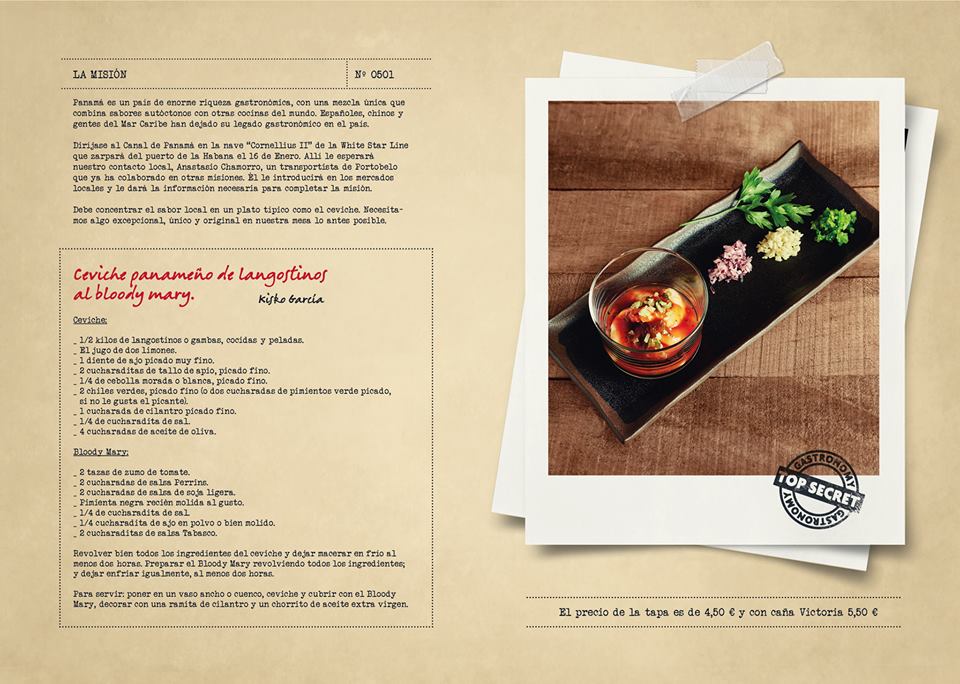 folleto kgb malaga con fotografia gastronomica